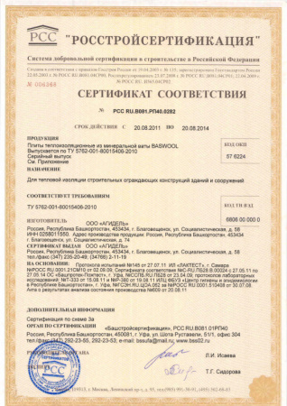 Детальное фото Плиты теплоизоляционные BASWOOL Лайт 45 1200*600*100 (0,432м3) 6 плит : теплоизоляция BASWOOL характеристики 