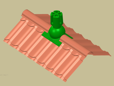 Коньковый элемент для любого типа кровли Krovent Pipe-Cone красный 